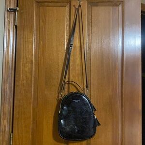 Black crossbody to backpack adjustable purse